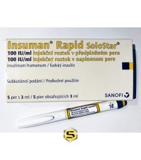 Insuman Rapid fast inzulin 5*3ml  100iu/ml: